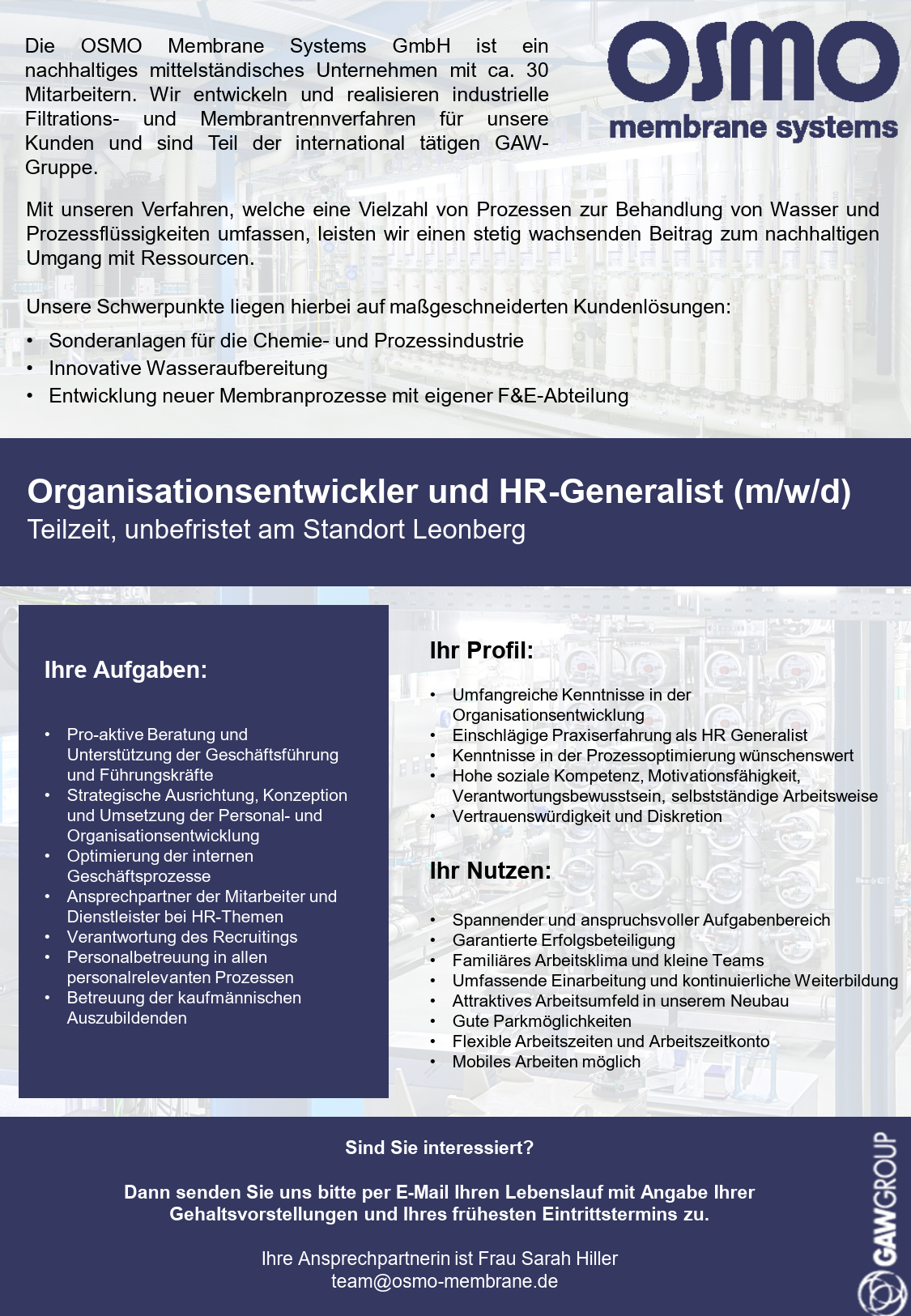 Organisationsentwickler und HR Generalist Oktober 2023 1